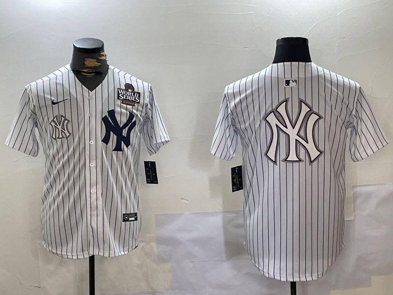 Men New York Yankees Blank White stripe Game 2024 Nike MLB Jersey style 10276